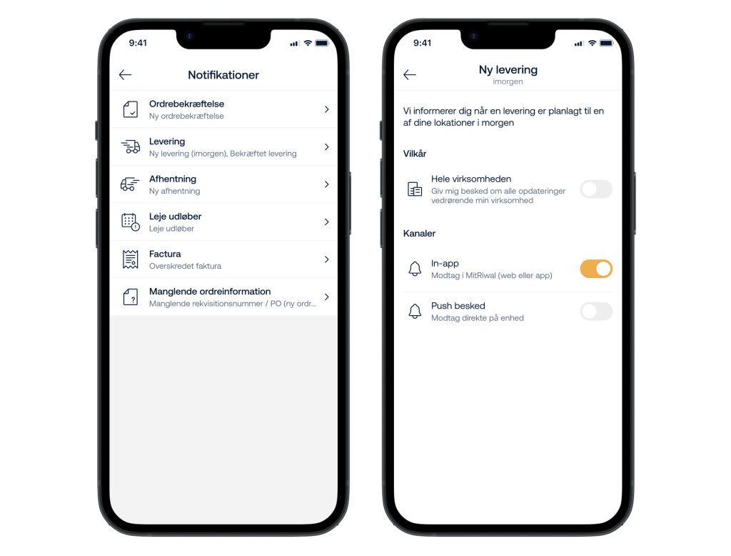 Sådan aktiverer man notifikationer i MitRiwal