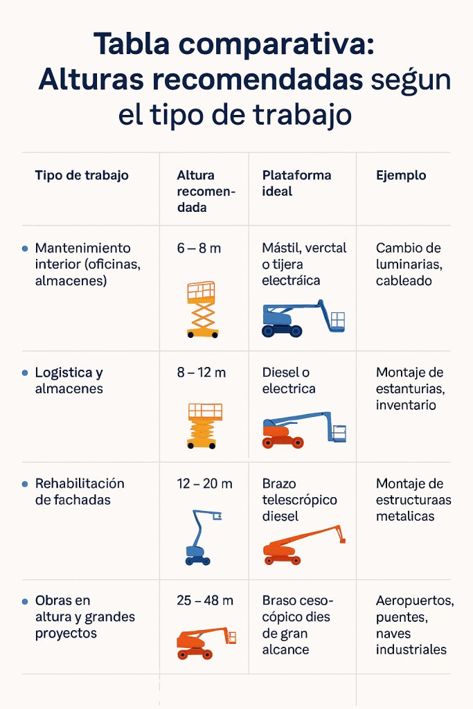 tipo o modelos de plataformas elevadoras